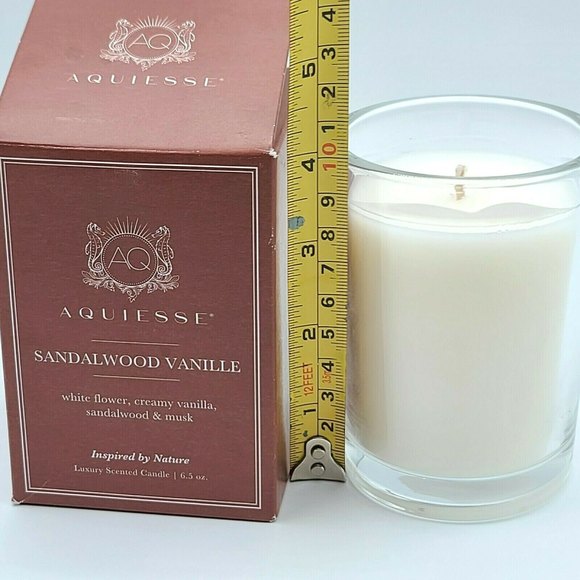Aquiesse Luxury Scented Soy Candle SANDALWOOD VANILLE 6.5 oz New in Box - Picture 5 of 6